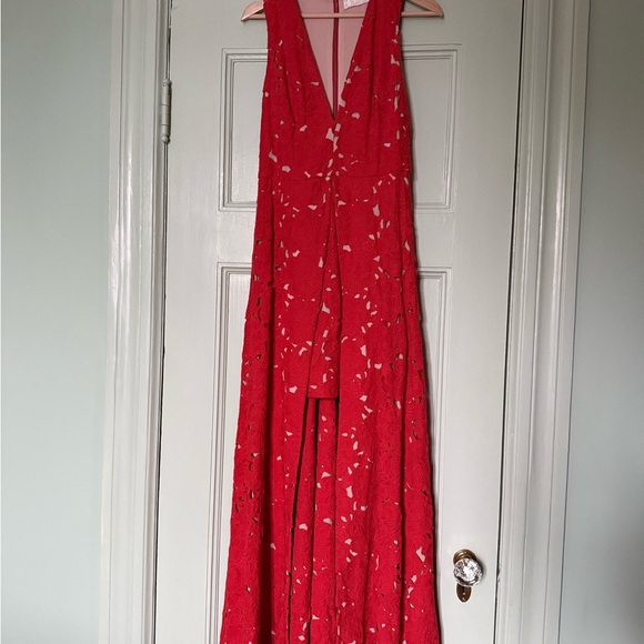 Deep V Red Lace Gown - Picture 2 of 6